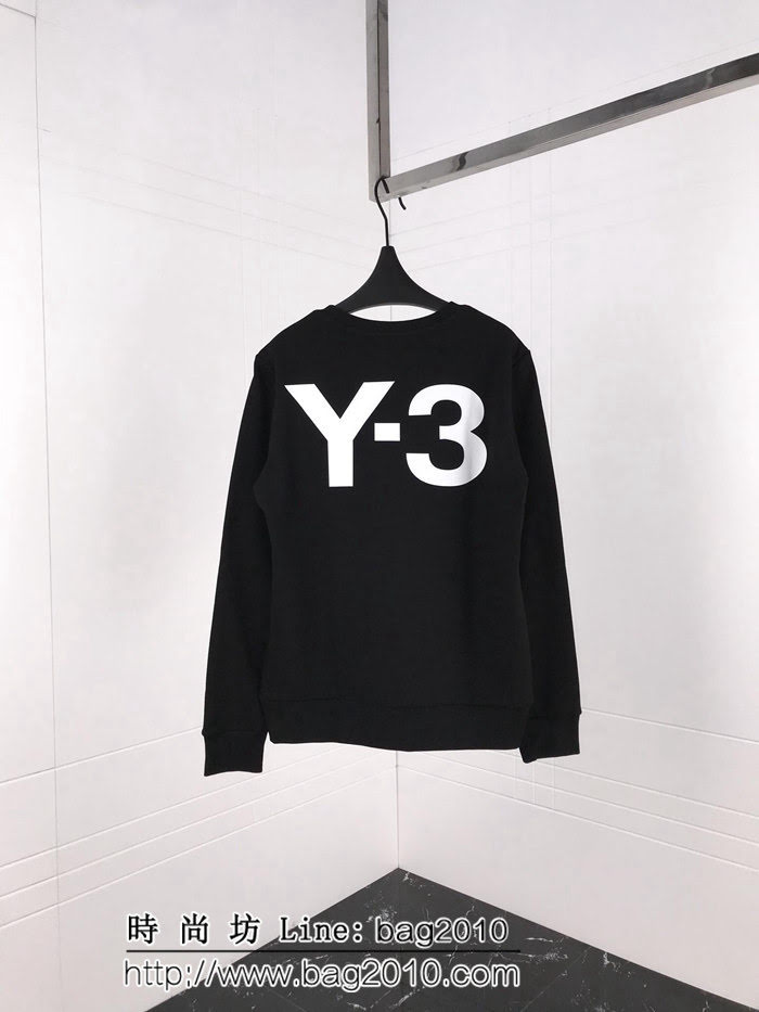 Y-3山本耀司 18ss秋冬新款 前後logo壓膠印花 簡約百搭款 純棉加絨衛衣 男女同款 ydi1814